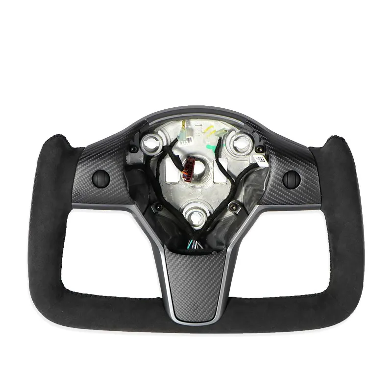 

Custom Sport YOKE Steering Wheel For Tesla 2017-2022 Model 3 Model Y Carbon Fiber Trim Panel Decorate Modified Steering Wheel