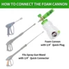 Pressure Washer Aluminum Foam Cannon Foam Generator Snow Foam Lance with 1/4” Quick Connector for Portland Husky Ryobi Greenwork 6