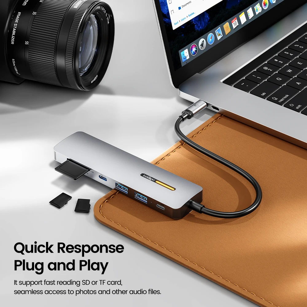 USB Hub PD 100W Quick Charger Type C Hub Docking Station Toocki 7 Ports Powered Splitter Extens For Macbook Huawei Samsung usb hub adapter,type c docking station,usb port adaptor,usb hub converter,docking station