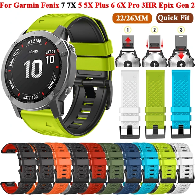 Acheter Bracelet en Silicone 22mm 26mm pour Garmin Fenix ​​7 7X 6 6X Pro 5  5X Plus bracelet de montre à dégagement rapide pour Garmin EPIX Forerunner  945 935 bracelet de montre intelligente