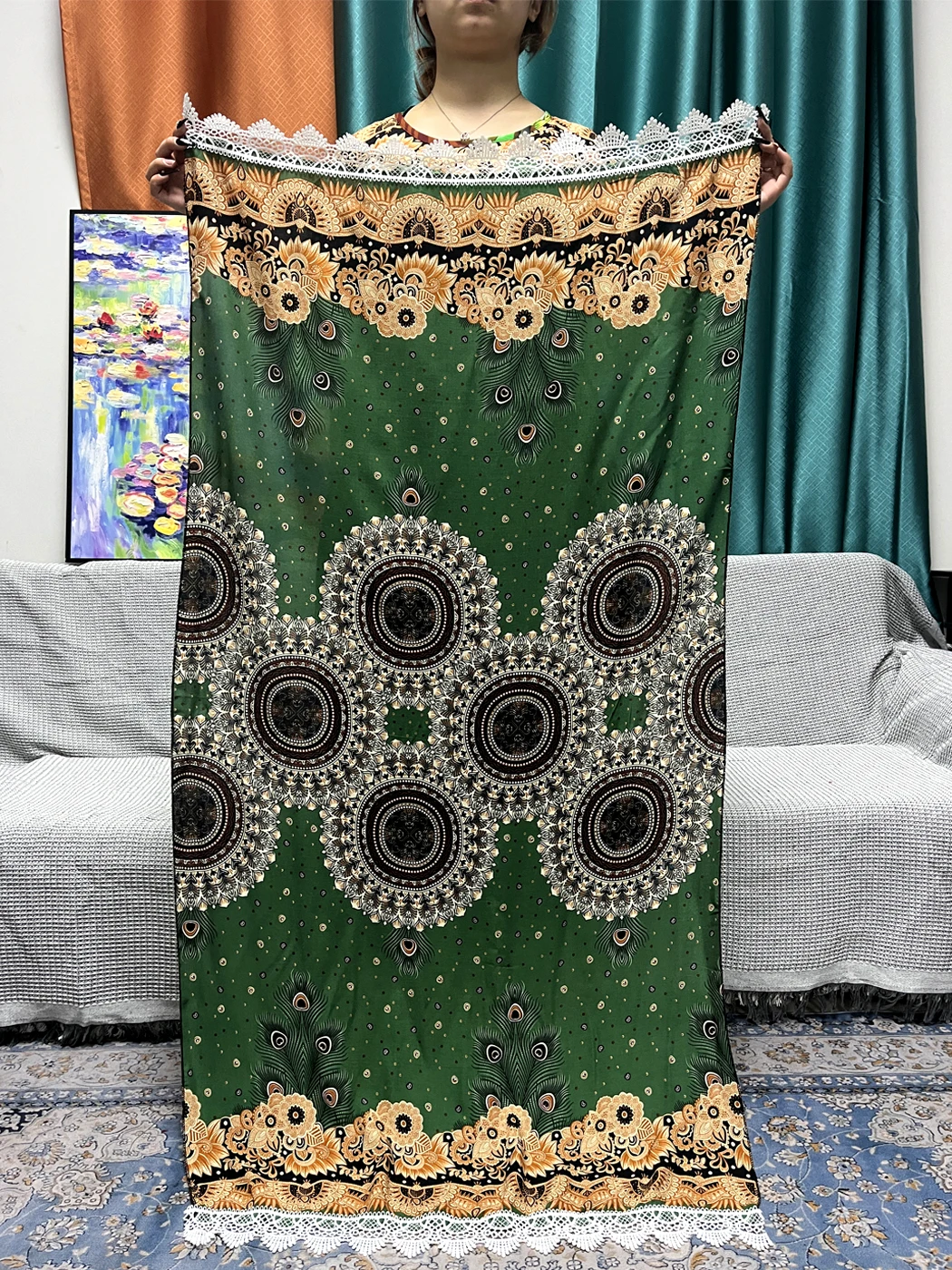 Muslim Cotton Abayas For Women 2024 New Summer Floral Loose Femme Robe African Islam Nigeria Dresses With 160x80cm Shawl Scarf