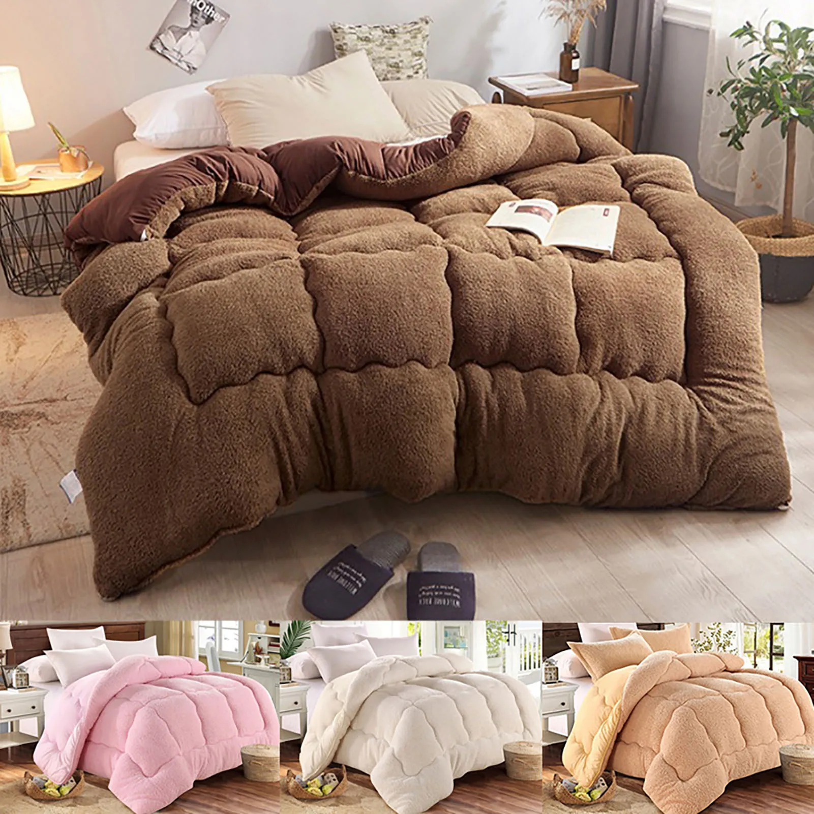 Description Picture 4 of itemThickened Lambswool Blanket Winter Soft Warm Bed Quilt Bedding for Snuggling Up on the Couch or Bed