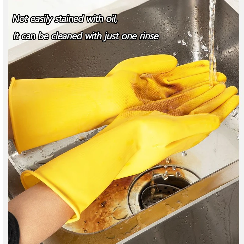 Thicked Latex Gloves Household Kitchen Dishes Cleaning Gloves Waterproof Beef Tendon Durable Housework dishwashing gloves cleaning gloves