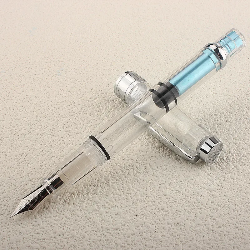 High Quality 3008 Transparent Fountain Pen Plastic EF Nib Piston Filler Ink Pens for Writing School Office Supplies Stationery 3