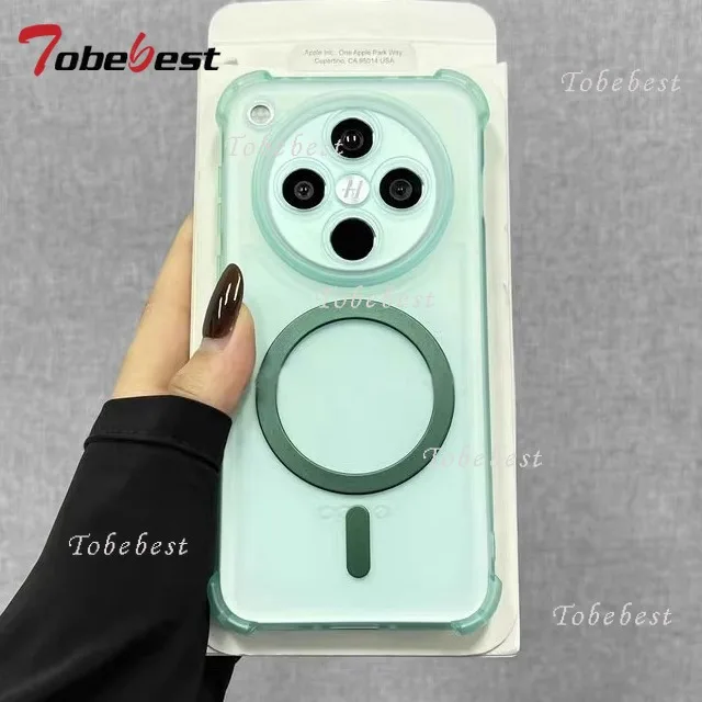 Airbag Shockproof Magnetic Wireless Charging Clear Silicone Phone Case