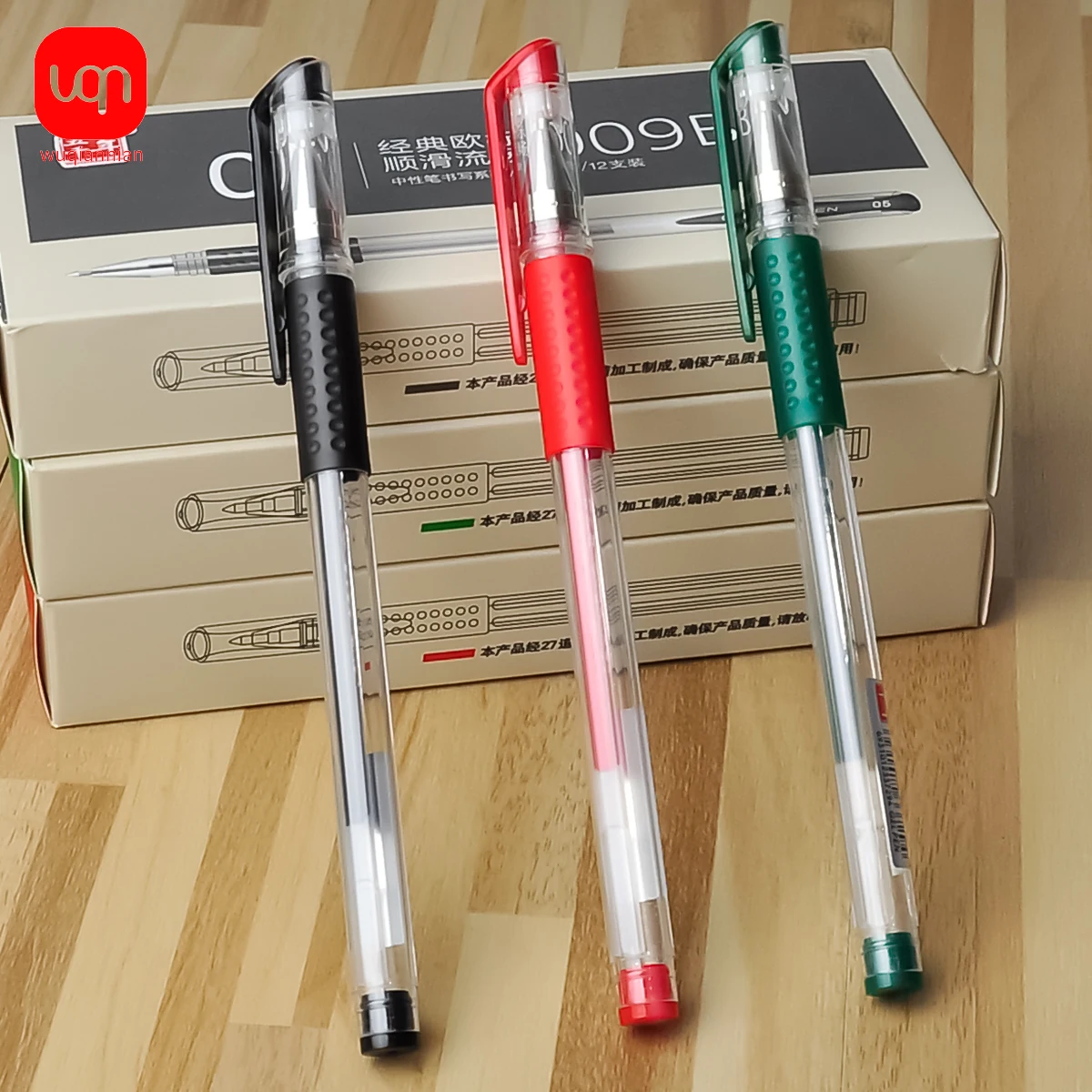 3/6/12pcs simple gel pen set 0.5mm  black, blue and red, and ink lasting smooth writing ideal for school and office stationery 6