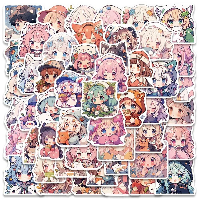 10/30/50pcs Cute Anime Cartoon Girl Stickers Aesthetic Decals Kids Toys Laptop  Notebook Phone Diary Suitcase Decoration Sticker - AliExpress