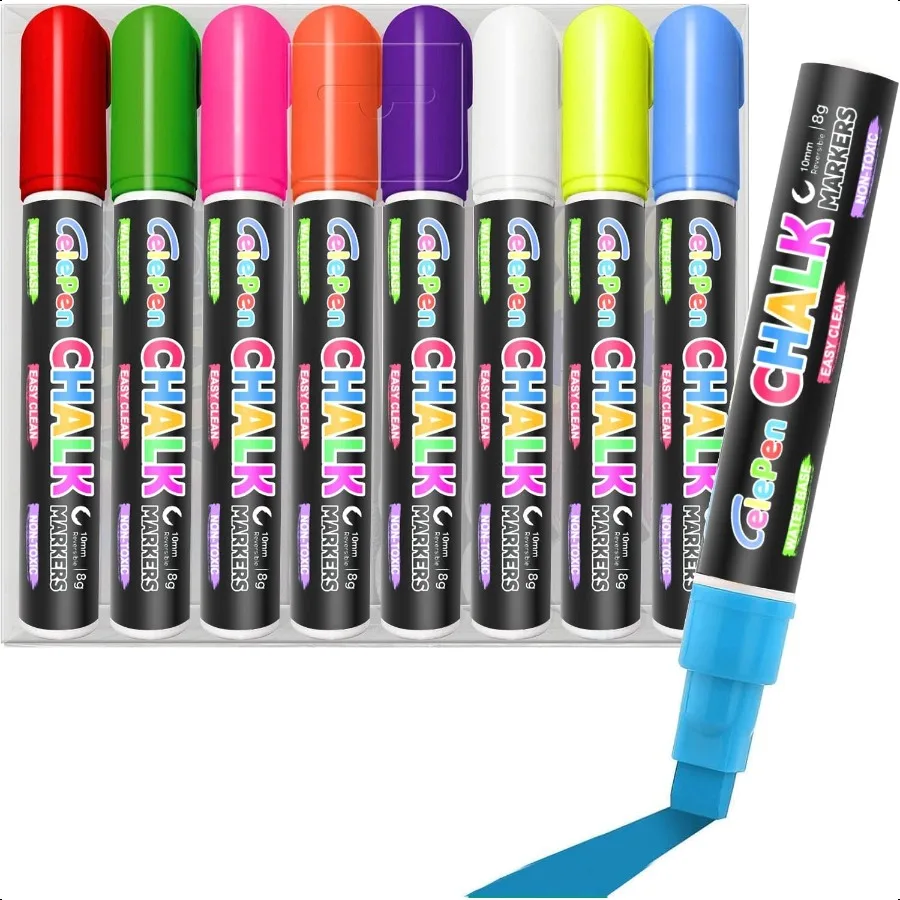 Washable Jumbo Window Chalk Markers 8 Colors