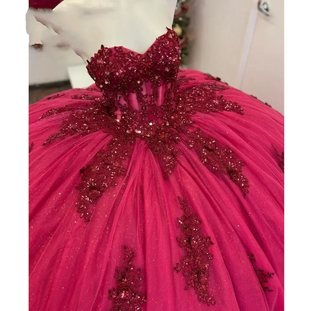 ANGELSBRIDEP мексиканские платья Quinceanera Милая Кружевная аппликация с кристаллами кружевные платья 15 лет вечерние бальные платья на день рождения