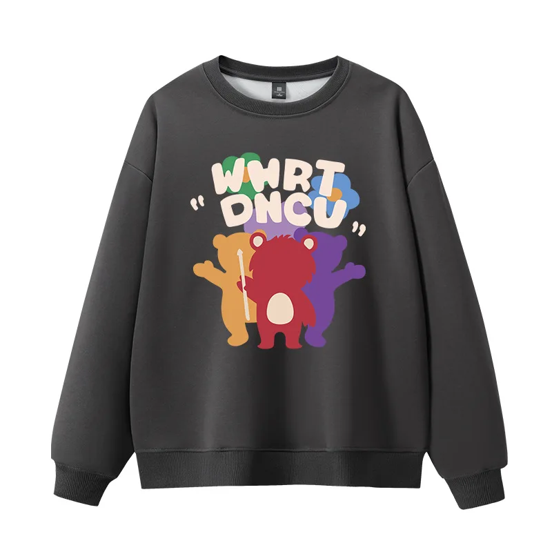 CGC Korean Fashion Cartoon Print Loose Sweatshirts Women Spring Autumn Casual O-Neck Pullovers Pure Cotton y2k Hoodies