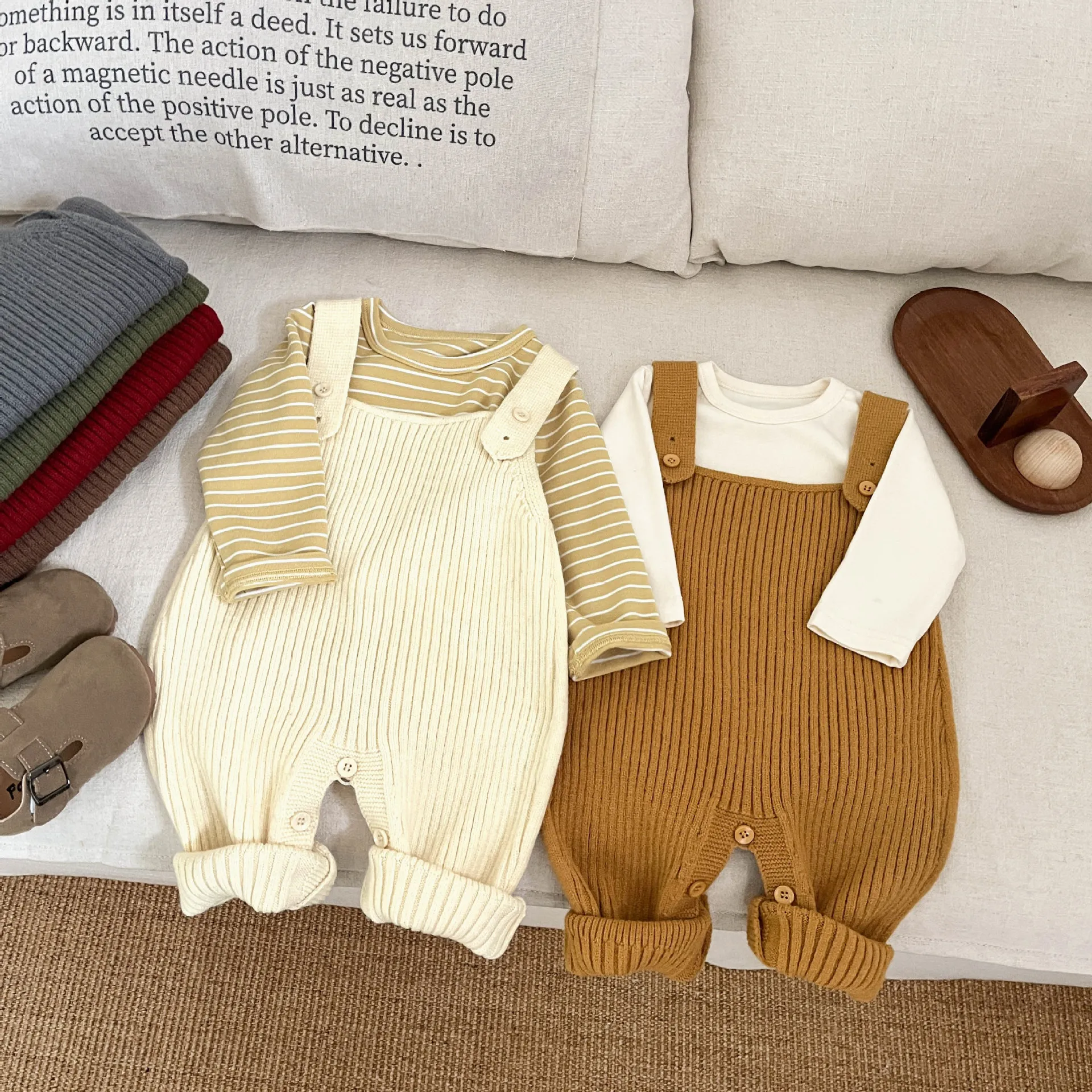 0-3Yrs Baby Boys Girls Knitted Romper Casual Sleeveless Jumpsuits Autumn Winter Infant Kids Clothing baby rompers,baby jumpsuit,cotton jumpsuit,baby clothing,cotton onesies