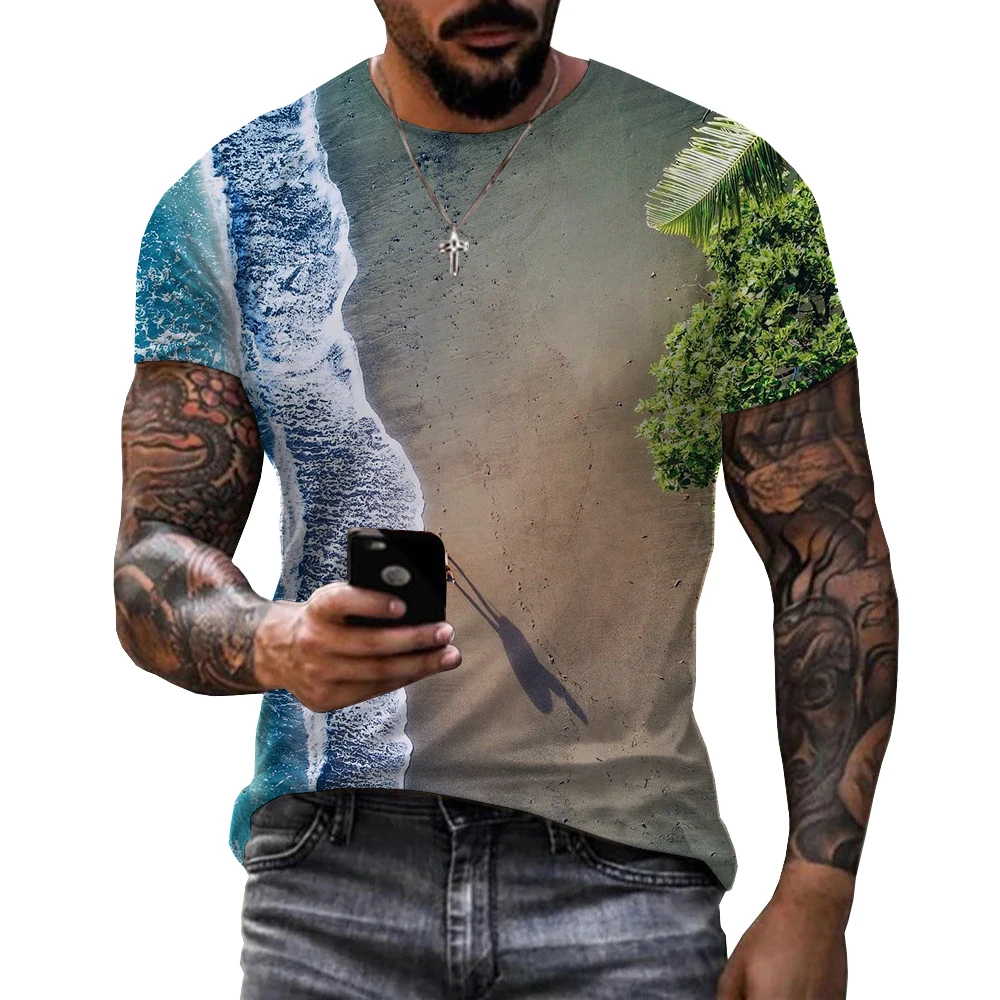 

Summer Beaches 3D Printed Men T-shirt Unisex 2022 Fashion Casual Oversized Tees T Shirts