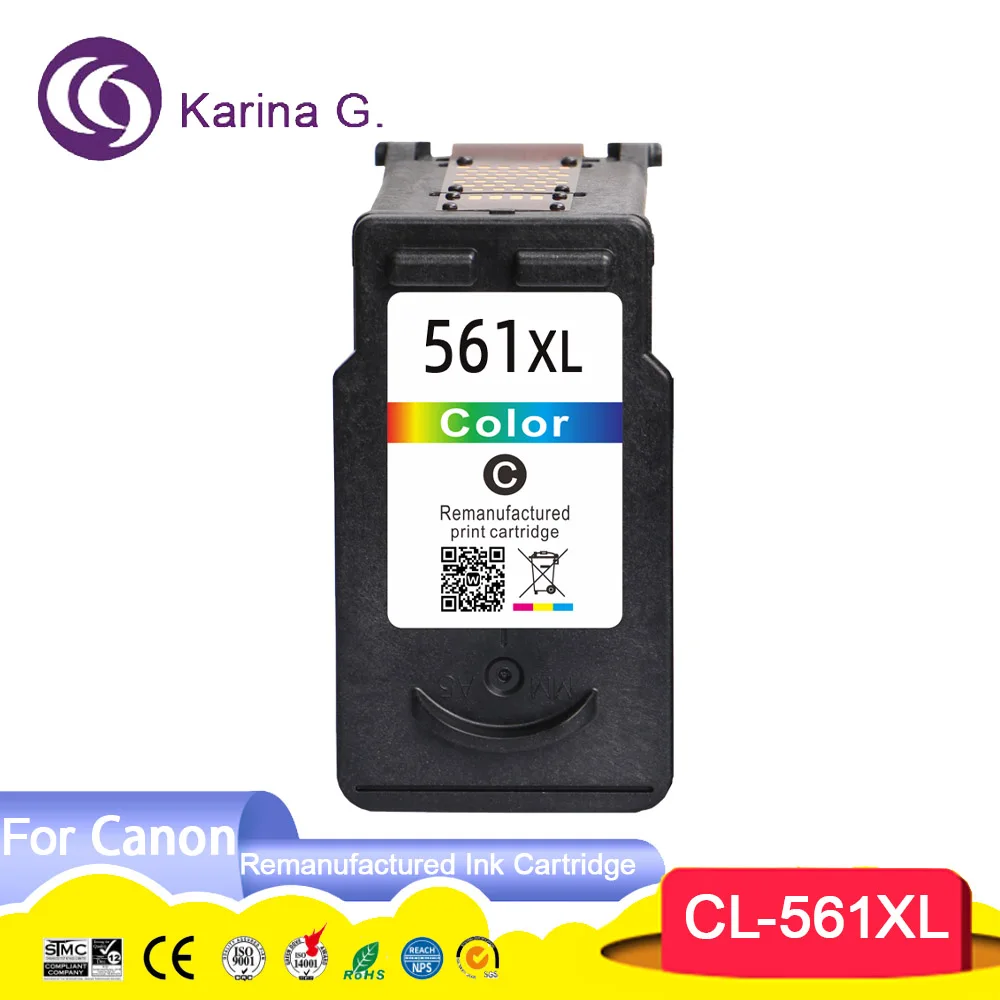 Cartucho de Tinta Remanufaturado para Impressora Canon Colorido Pg560 Pg560xl pg 560 cl 561 Pixma Ts5350 Ts5351 Ts5352 Ts5353 - Imagem 3