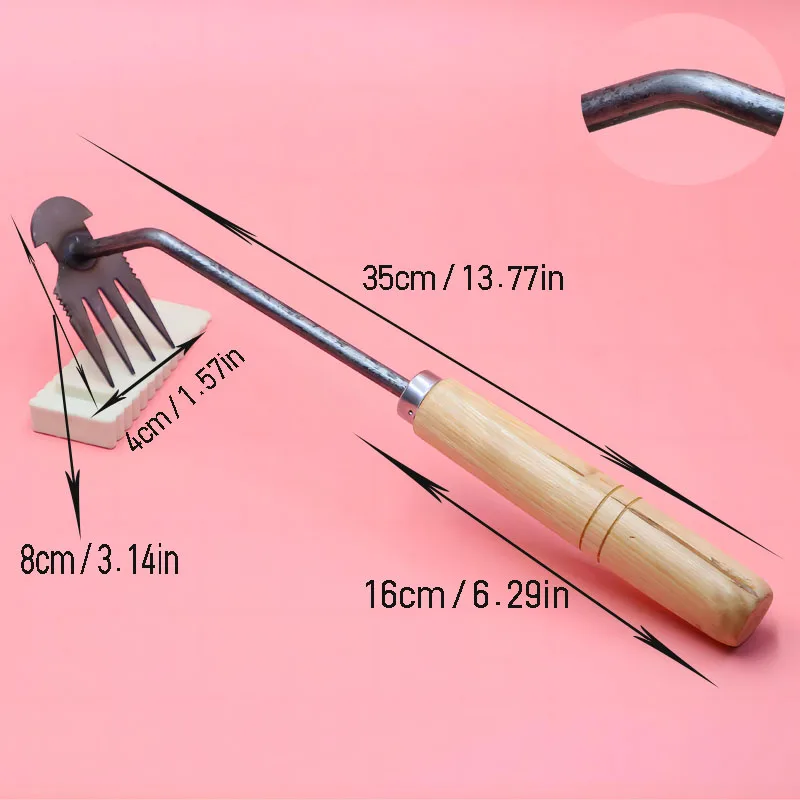 Mini Garden Tools Garden Weeding Tool Grass Pot Soil Weeding Tool Manganese Steel 4/11 Tooth Manual Excavator Refurbished Garden Land Herb Supplies