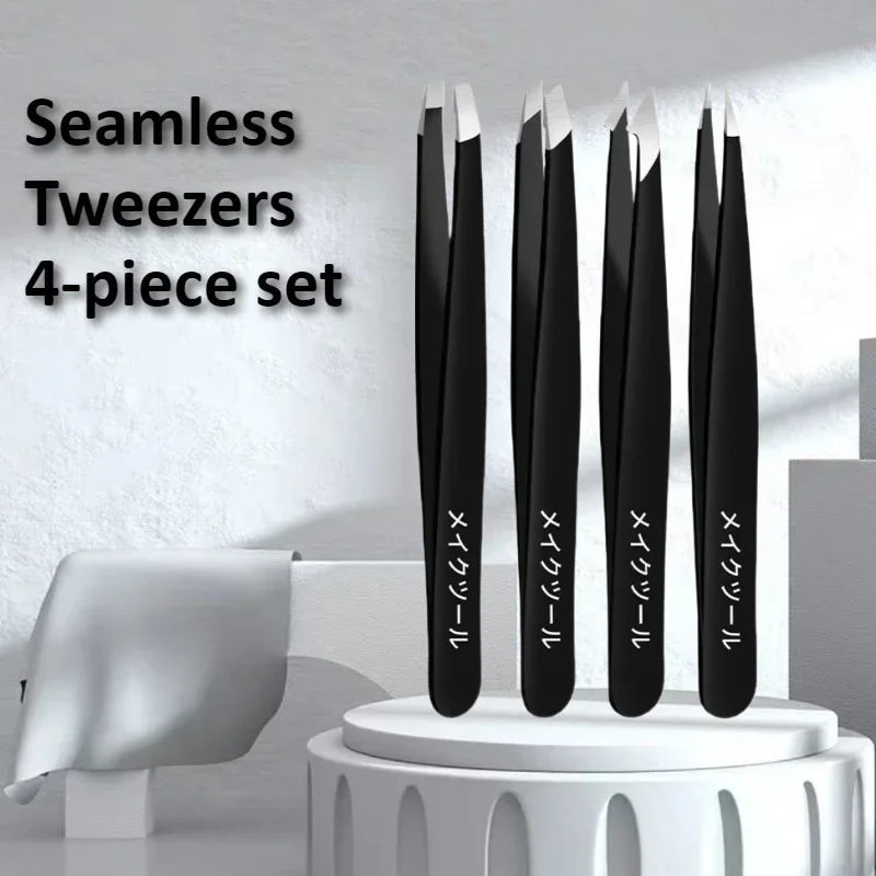Eyebrow Tweezers Kit Stainless Steel Accurate Grip Thick Design Non Slip Handle Beauty Essentials