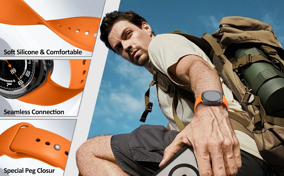 Silikonarmband für Samsung Galaxy Watch Ultra 2 Armband 47mm Sport-Schlaufenarmband Correa-Gürtel für Samsung Galaxy Watch 7 Ultra 47 mm – Detail 3