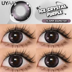 Gray Lenses Black Colored Contact Lenses for Natural Beauty and Big Eye Look (Ice crystal Purple)