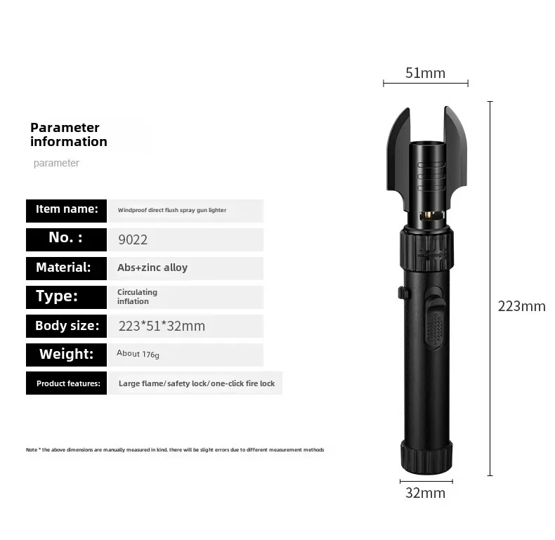 Description Picture 5 of itemTurbo Torch Jet Gas Lighter High Firepower Windproof Spray Gun Kitchen Cooking Smoking Accessories Jewelry Welding Cigar Lighter