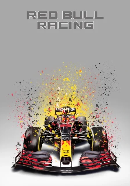 2022 F1 Formula 1 Race Car Poster Wall Art Mclaren Splatter Paint Racing Car Collection Canvas Painting Prints Room Home Decor 