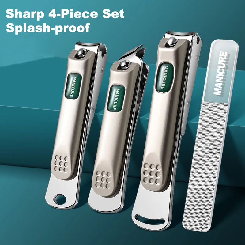 1/3/4pcs Nail Trimmer Pedicure Scissor Nail Clippers Stainless Steel Anti Splash Fingernail Cutter Manicure Tools Bionics Design