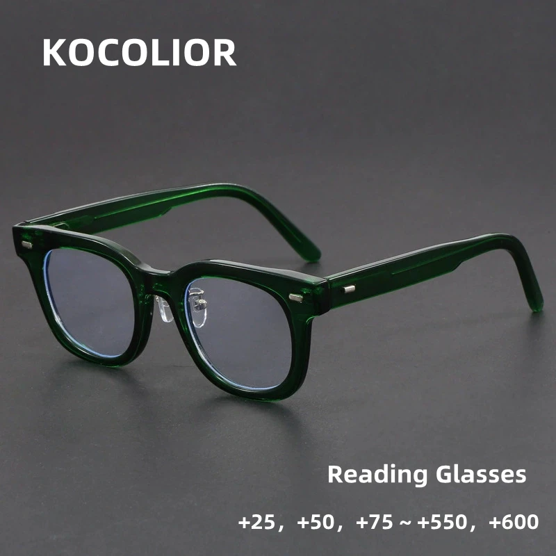 Retro Personalized Thick Acetate Round Reading Glasses for Men Women Optical Prescription Customization Presbyopia Eyeglasses