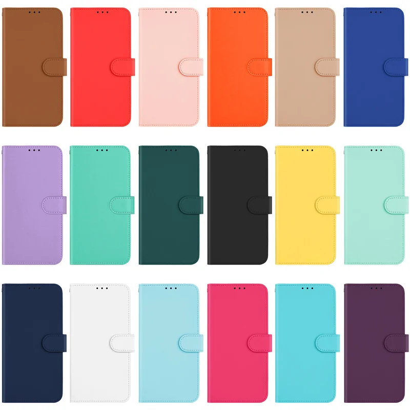 Dopamine Color Flip Stand Wallet Phone Case - Enhanced Protection and Style