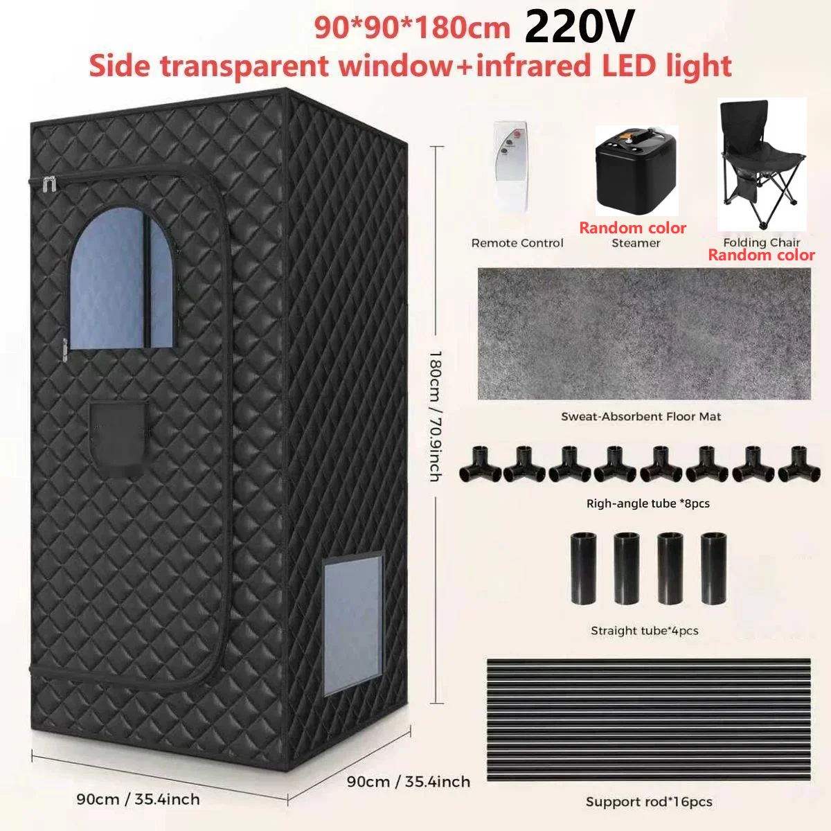 Portable Infrared Sauna Box with Remote Control - Foldable Sweat Room
