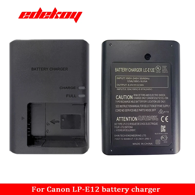 Battery Charger Charger Adapter Battery Charger Adapter LC-E12E LCE12 Battery Charger Canon LP-E12 LPE12 EOS-M EOS M EOS M200 M50 M50II M10 M100 100D Rebel SL1 Kiss X7 Camera