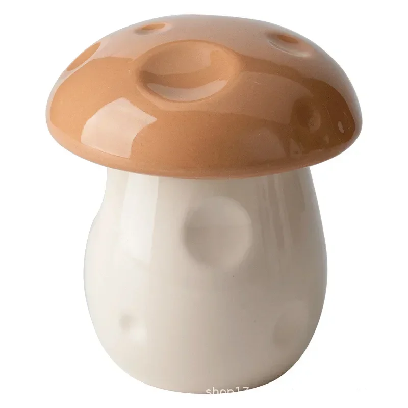 Cute Mushroom Ashtray with Lid Anti-fly Ash Ashtray Home Desktop Ornaments Decorative Living Room Ceramic Smoking Set ceramic ashtray