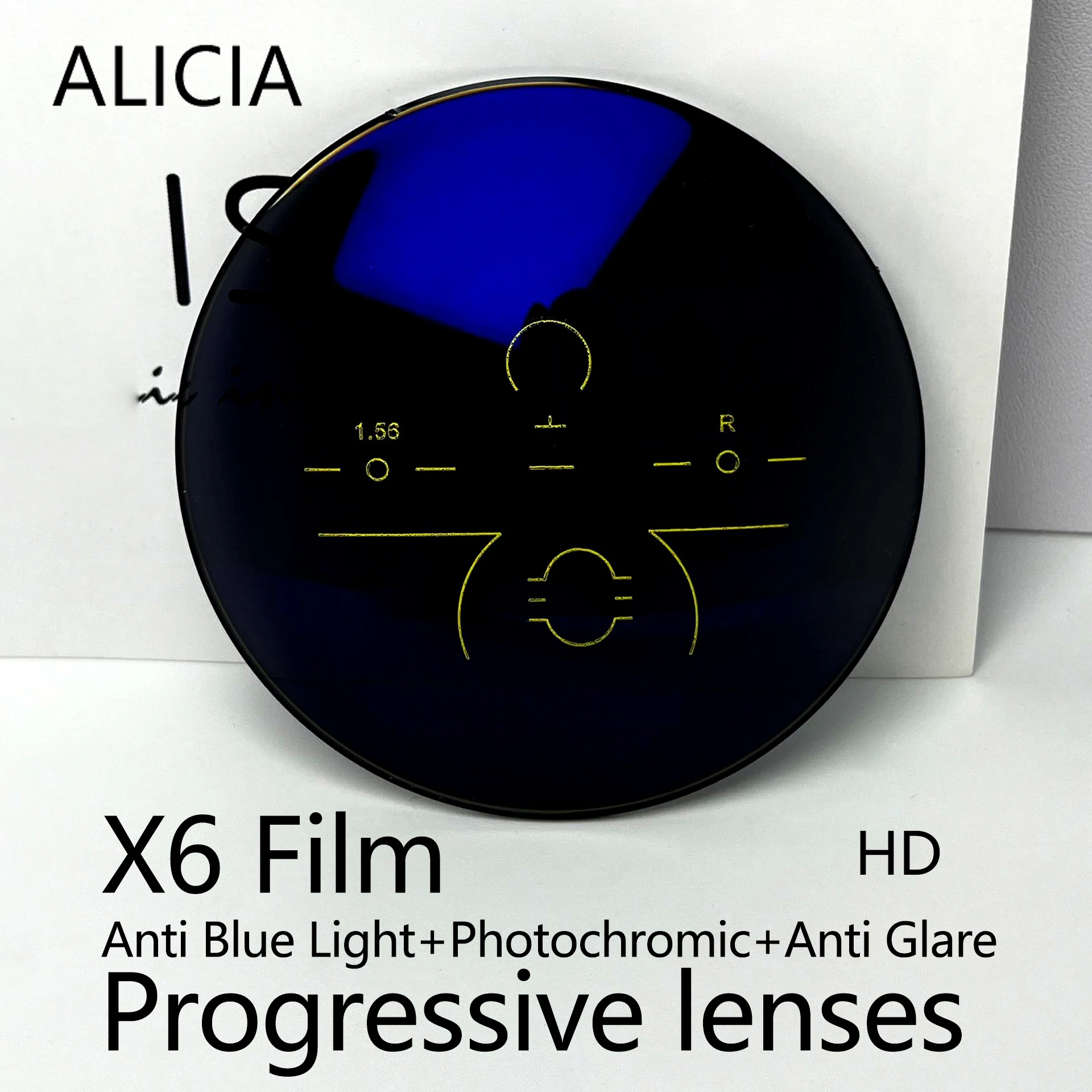 Anti Blue Light Anti Glare Photochromic Gray Progressive Multifocal Lenses Customized For Wiewing Far Near
