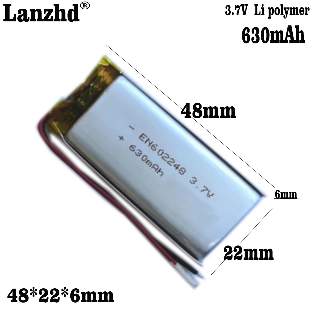 

602248 3.7V 600mAh Lithium Polymer Li-Po li ion Battery For Mp3 MP4 MP5 GPS PSP Vedio Game toys recorder speaker