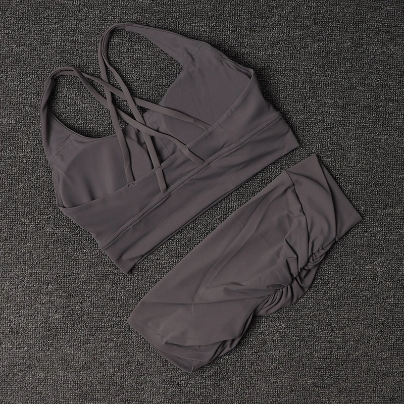 TRY TO BN Fitness Yoga Shorts Sets V Back Women's Tracksuit Sports Bra High Waisted Sportswear Workout Running Cycling Gym Suits 5