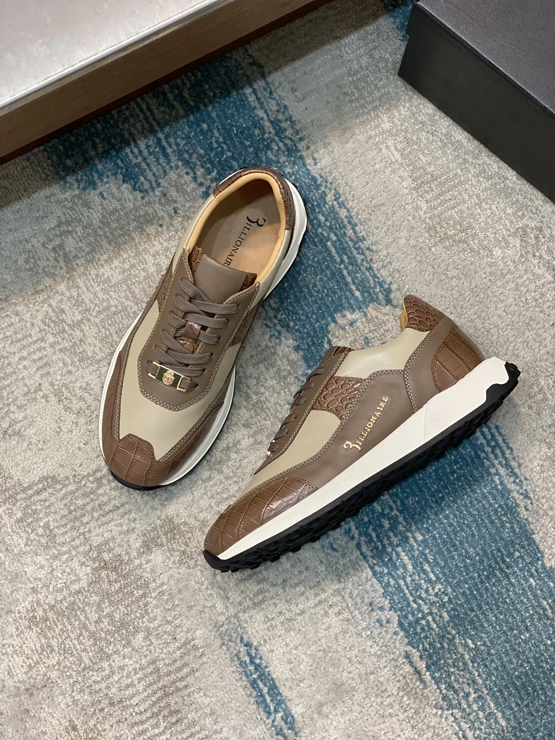 

BILLIONAIRE Shoes 2024 new Calf Leather stitching Leather Sports Comfort High Quality outdoors Men‘s European British style