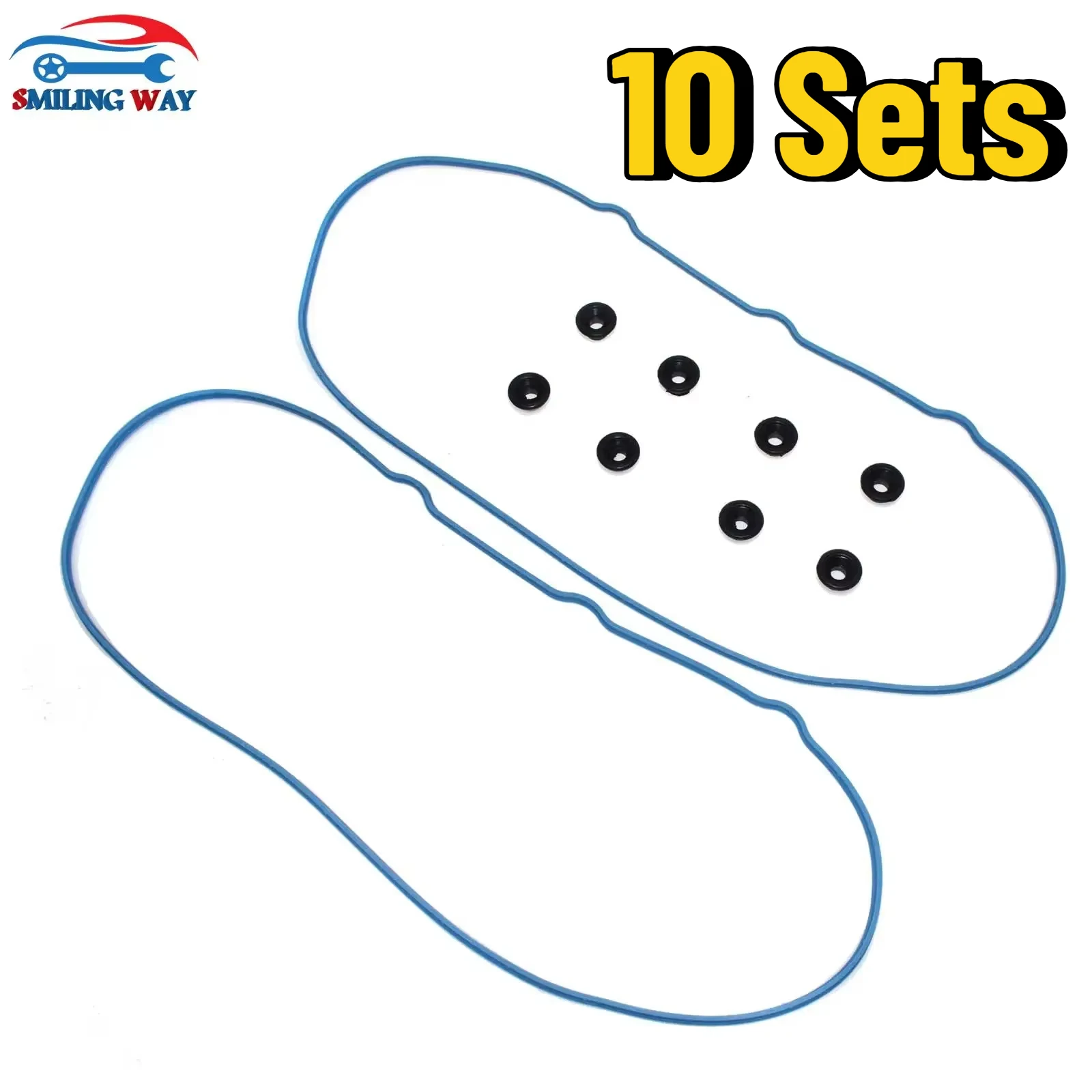 10 Sets Engine Valve Cover Gasket & Grommets Seal For GMC Chevrolet Cadillac Pontiac Hummer Tahoe Savana Sierra Yukon Suburban