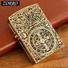 ZORRO 912S Heavy Duty Armor Brass/Titanium Windproof Kerosene Lighter; 3/5 Hinged Metal Gasoline Lighter Men's Gift 2
