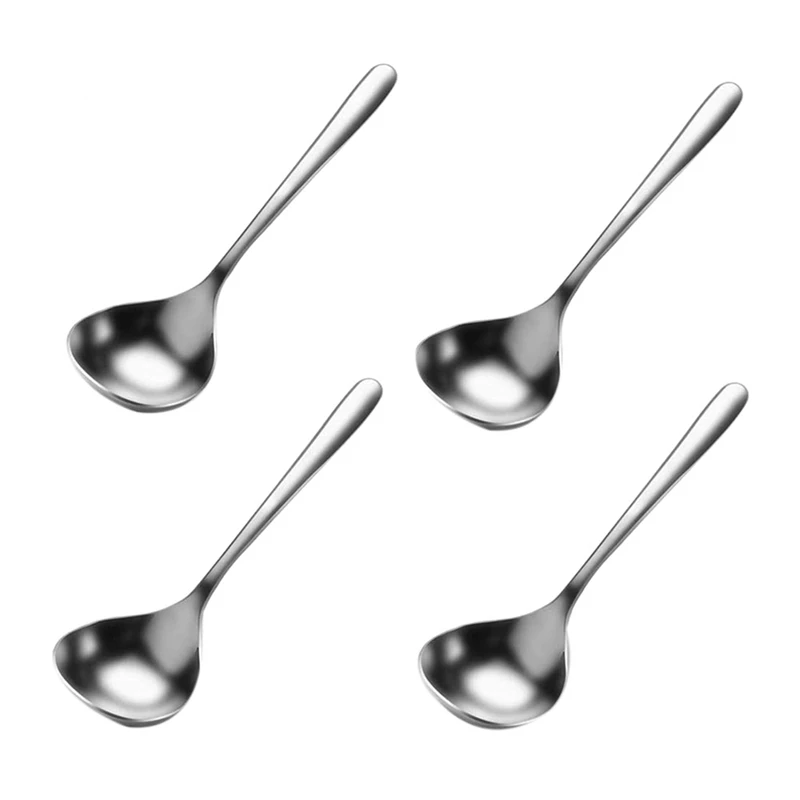 

Stainless Steel Heavy Duty Deep Soup Spoon Large Serving Spoon Ramen Spoon Long Handle Soup Spoon- 6.7Inch (8 Packed)