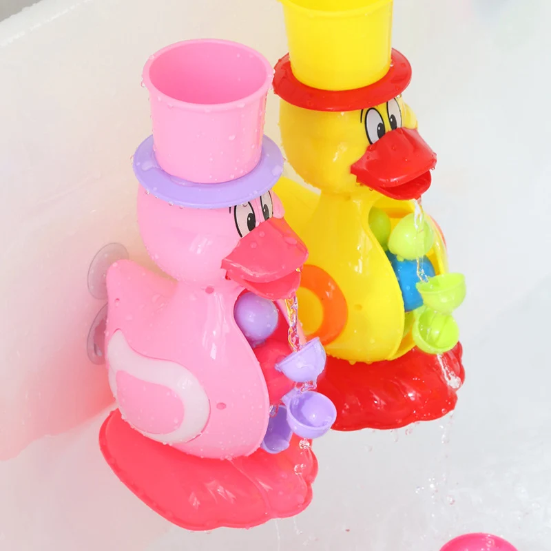 

Bath Toys Kids Shower Cute Yellow Duck/Seahorse Waterwheel Toys Baby Faucet Bathing Water Spray Tool Dabbling Toy