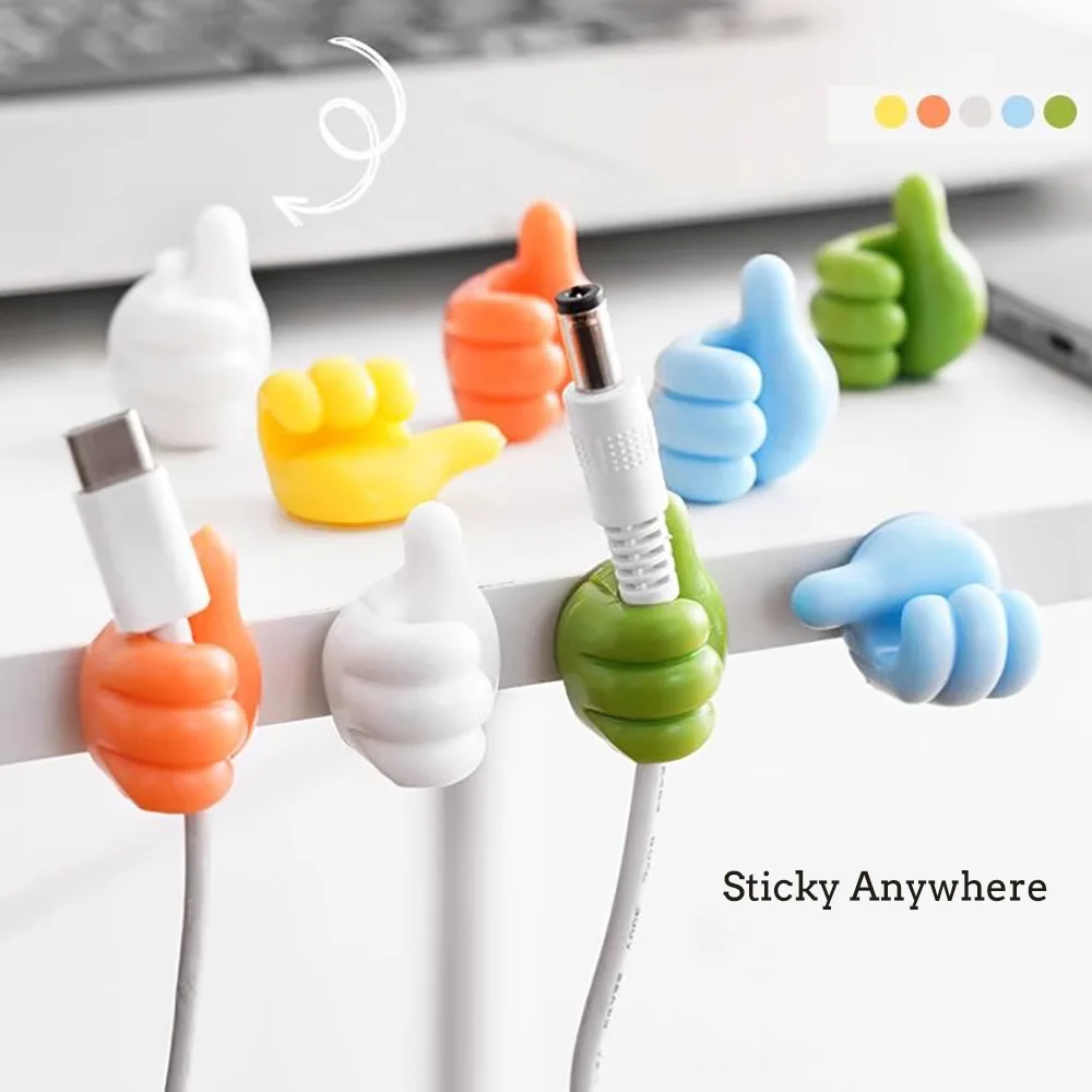 Silicone Thumb Wall Hook– Cable, Wire & USB Organizer Clips | Multipurpose Adhesive Holders 1 S6da9e7856d8543b99ad4b8b31258c080D