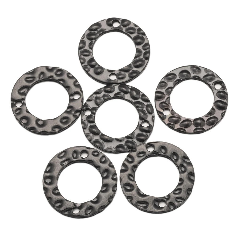 10/20 Stück Edelstahl Kreis Anhänger Charm Links Stecker Doppelloch Ringe Hoop für Halsketten Armbänder Schmuck DIY Herstellung – Detail 6