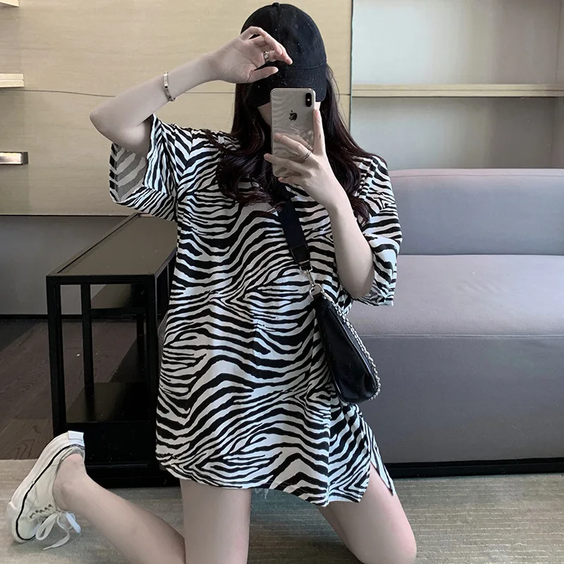 

Harajuku short Sleeve Leopard Print print T-shirt Women Vintage Aesthetic Tops summer Gothic Basic T Shirt Streetwear Korean top