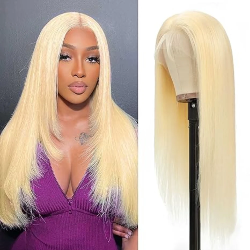 

Blonde Lace Front Wigs 13x4 HD Straight 613 Lace Front Wig Lace Frontal Wig Pre Plucked With Baby Hair