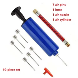 10-Piece Portable Ball Inflator Set with Air Hose (Suit)
