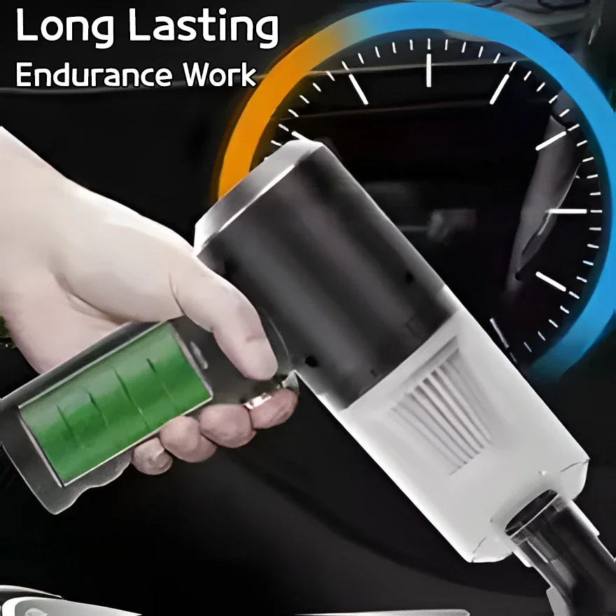 Black ABS Handheld Vacuum Cleaner with HEPA Filter for Car and Home