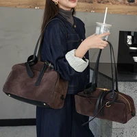 Autumn winter Women's Cow Genuine Leather Tote Bag suede commuting Cowhide Handbags Large Capacity Designer Luxury velvet Bags - Image 4
