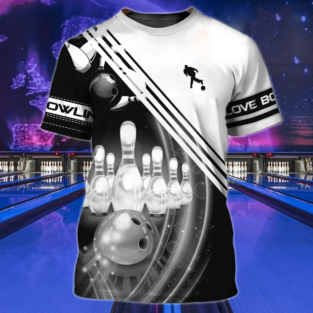 T Shirts Männer 3D Gedruckt Bowling Jersey Tees Sommer Kausalen Kurzarm Tops O Hals Baumwolle Übergroßen Streetwear männer kleidung