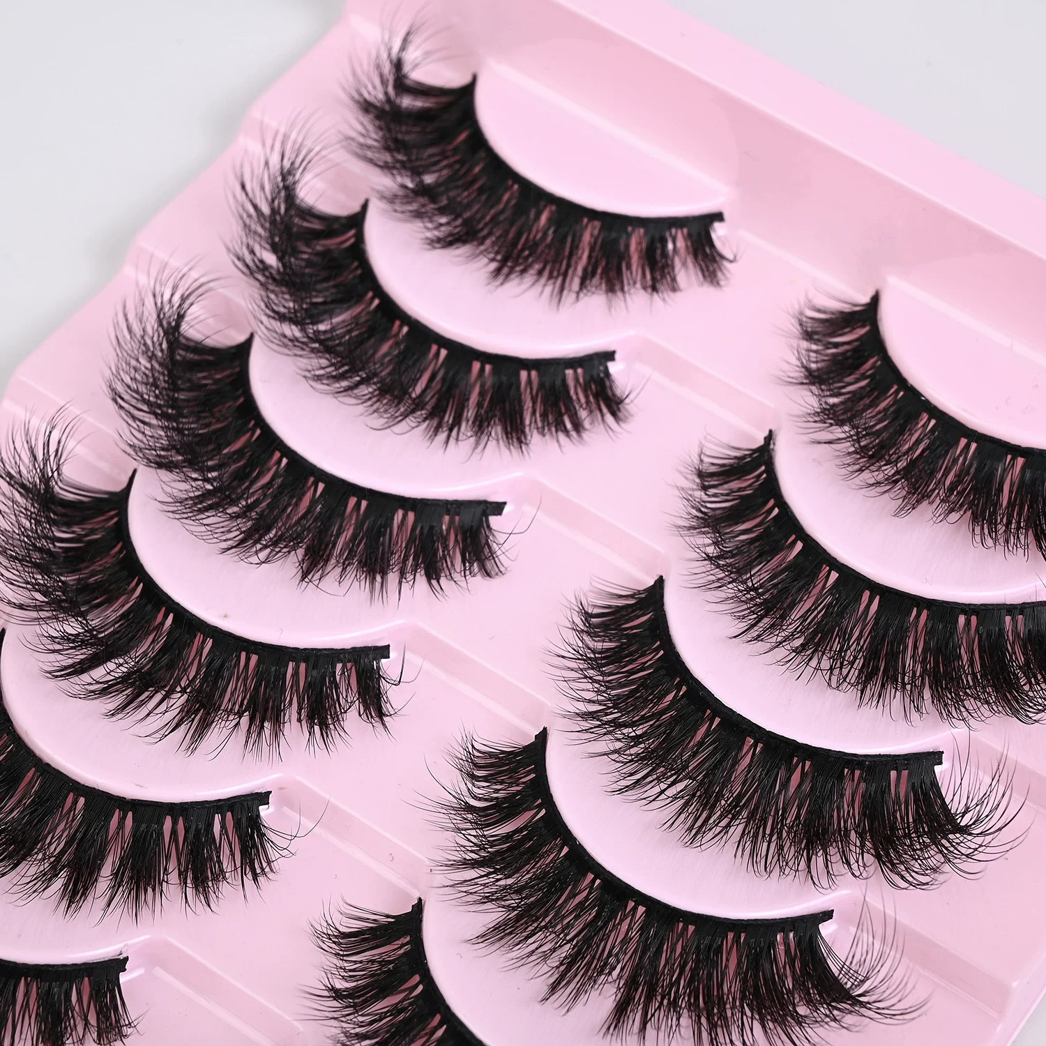 False Eyelashes 10 Pairs Pack Cat-Eye Fluffy Faux Mink 8D Wispy Dramatic Long Thick Volume fake eyelashes,eyelash set