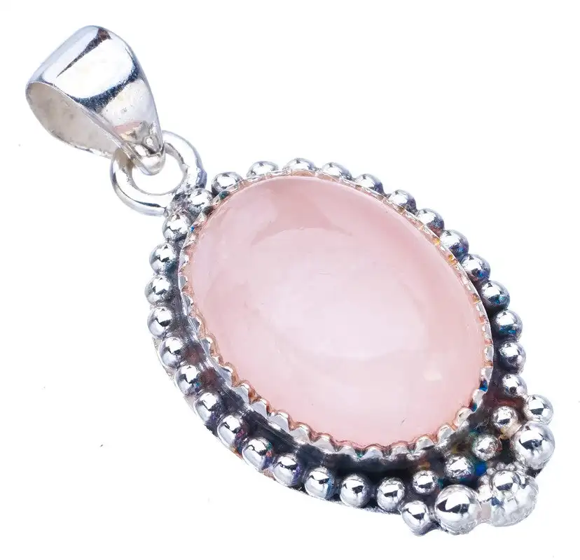 

StarGems, розовый кварц, ручная работа, 925 пробы, серебряная подвеска 1,5 "F5001