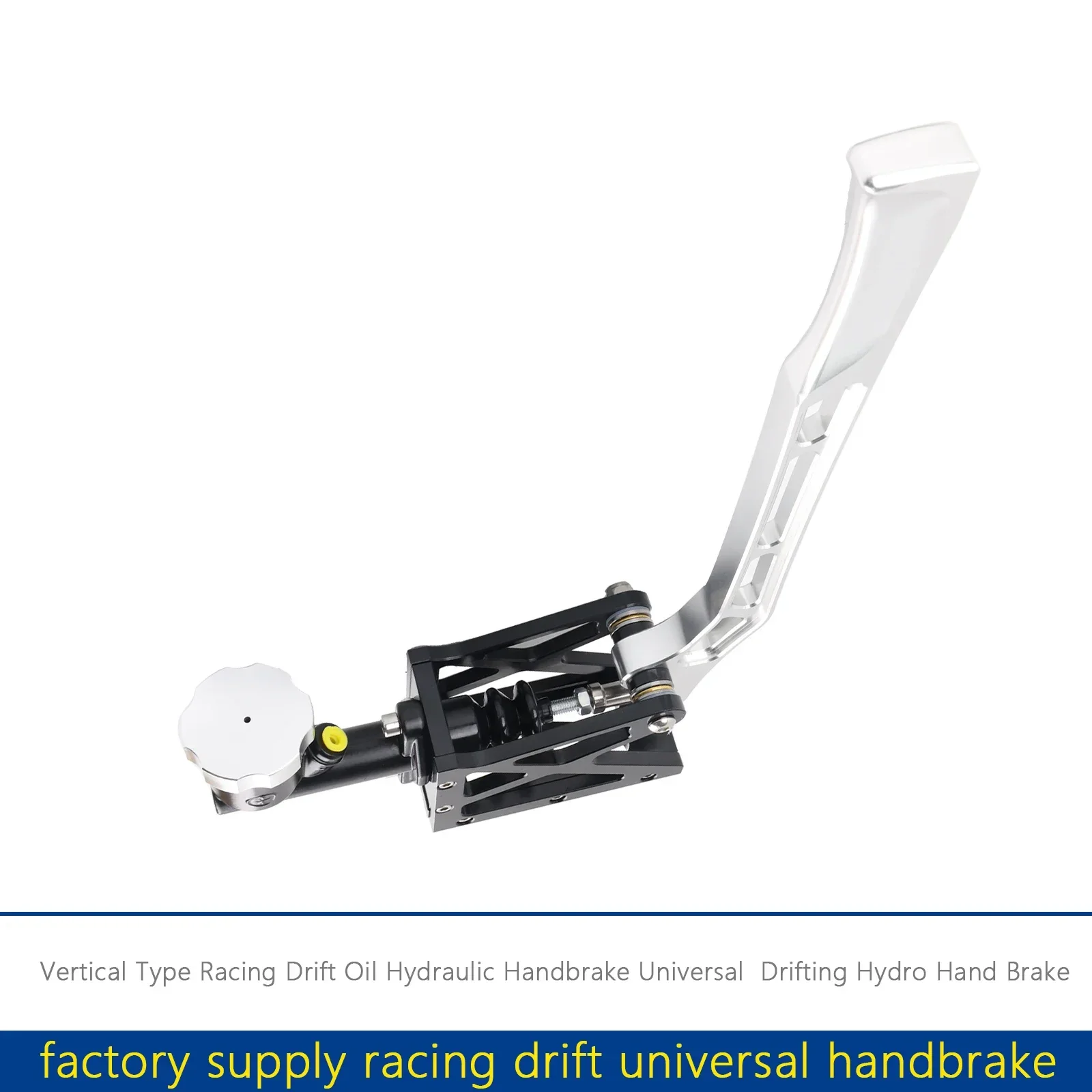 Silver Diy Modification Drift Vertical Hydraulic Handbrake Hydro Hand Brake Silver with Oil Tank Universal For BMW Nissan VW