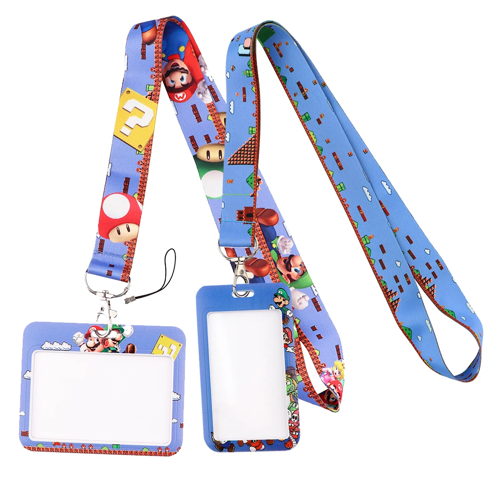 

YL231 Cartoons Game Print Keychain Ribbon Lanyards for Keys ID Card Phone Straps Hanging Rope Lariat Students Badge Holder