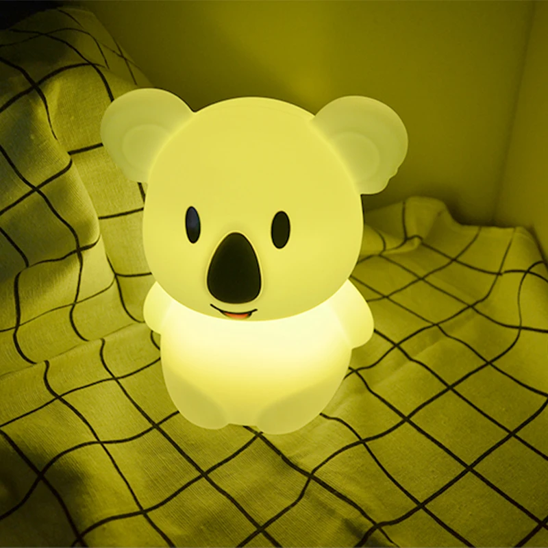 Led Koala Night Light Usb Rechargeable Touch Sensor Remote Control Rgb